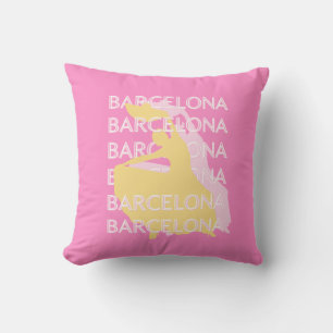 Barcelona Travel Art, Spanje, Reiskunst, Roze Kussen