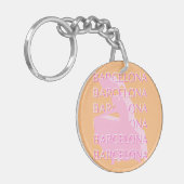 Barcelona Travel Art, Spanje, Sinaasappel, Roze Sleutelhanger (Voorkant Links)