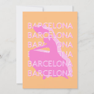 Barcelona Travel Art, Spanje Travel Art, Sinaasapp Feestdagenkaart