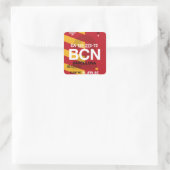 Barcelona - Travel Label Square Stickers (Tas)