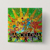 Barcelona Vierkante Button 5,1 Cm (Voorkant)