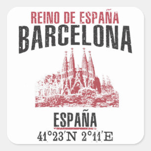 Barcelona Vierkante Sticker
