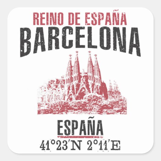 Barcelona Vierkante Sticker (Voorkant)