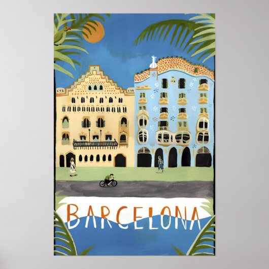Barcelona Vintage Print (Voorkant)