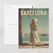 Barcelona vintage reis briefkaart (Voorkant / Achterkant)