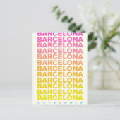 Barcelona vintage reisposter briefkaart (Staand voorkant)