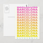 Barcelona vintage reisposter briefkaart (Voorkant / Achterkant)