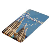 Barcelona vintage reisposter magneet (Linkerzijde)