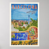 Barcelona Vintage reizen fotografisch Poster (Voorkant)