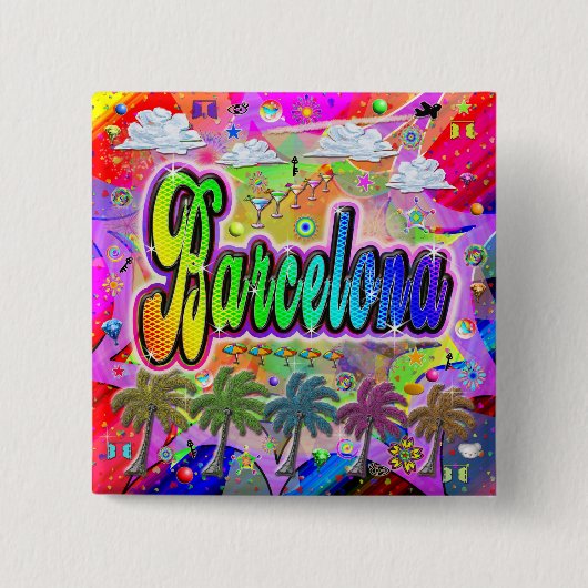 Barcelona Vista Express-Button Vierkante Button 5,1 Cm (Voorkant)