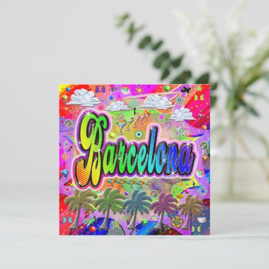 Barcelona Vista Express Holiday Kaart (Staand voorkant)