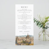 Barcelona Watercolor Destination Wedding Menu (Staand voorkant)