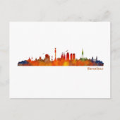 Barcelona watercolor skyline v01 briefkaart (Voorkant)