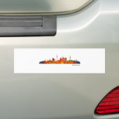 Barcelona watercolor skyline v01 bumpersticker (Op auto)