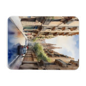 Barcelona waterverf kunst magneet (Horizontaal)