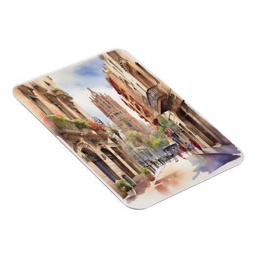 Barcelona waterverf kunst magneet (Rechterzijde)