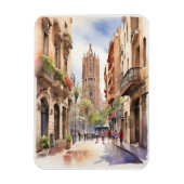 Barcelona waterverf kunst magneet (Verticaal)