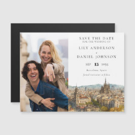 Barcelona Wedding Photo Save The Date Magnetische Uitnodiging