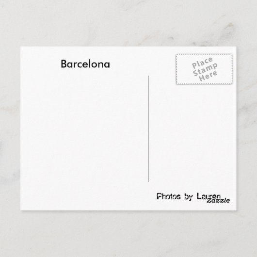 Barcelona zonder titel briefkaart (Achterkant)