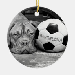 Barcelona's soccer fanatic dog. Barcelona, Spain Keramisch Ornament