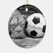 Barcelona's soccer fanatic dog. Barcelona, Spain Keramisch Ornament (Links)