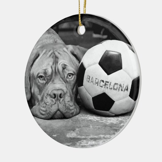 Barcelona's soccer fanatic dog. Barcelona, Spain Keramisch Ornament (Links)
