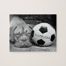 Barcelona's soccer fanatic dog. Barcelona, Spain Legpuzzel