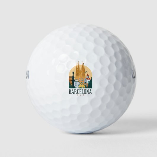 BarcelonaSkyline Golfballen (Voorkant)