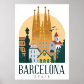 BarcelonaSkyline Poster (Voorkant)