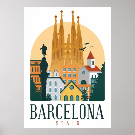 BarcelonaSkyline Poster (Voorkant)