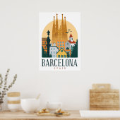 BarcelonaSkyline Poster (Keuken)