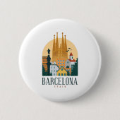 BarcelonaSkyline Ronde Button 5,7 Cm (Voorkant)