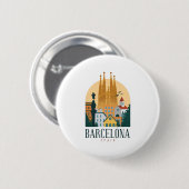 BarcelonaSkyline Ronde Button 5,7 Cm (Voorkant /achterkant)