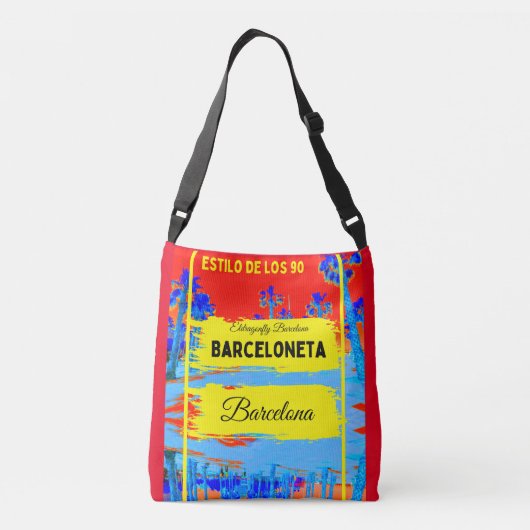 Barceloneta, Barcelona 90's stijl- ontwerp 6 Crossbody Tas (Achterkant)