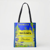 Barceloneta, Barcelona stijl tas-donkerblauw Tote Bag (Voorkant)