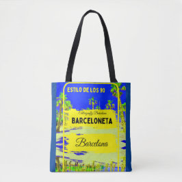 Barceloneta, Barcelona stijl tas-donkerblauw Tote Bag