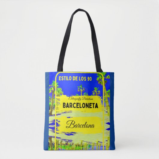 Barceloneta, Barcelona stijl tas-donkerblauw Tote Bag (Voorkant)