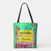 Barceloneta, Barcelona stijl tas-ontwerp 4 Tote Bag (Achterkant)