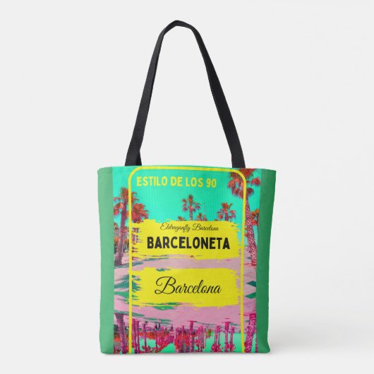 Barceloneta, Barcelona stijl tas-ontwerp 4 Tote Bag (Achterkant)
