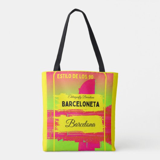 Barceloneta, Barcelona stijl tas-ontwerp 5 Tote Bag (Achterkant)
