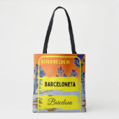 Barceloneta, Barcelona stijl tas-Sinaasappel Tote Bag (Voorkant)
