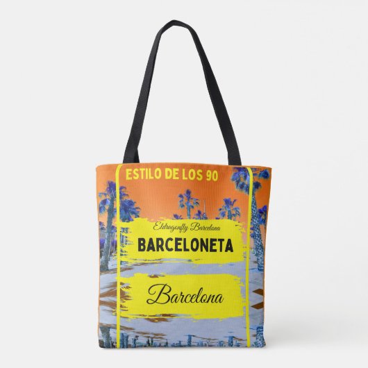 Barceloneta, Barcelona stijl tas-Sinaasappel Tote Bag (Achterkant)