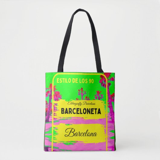 Barceloneta, Barcelona stijl tas-verde Tote Bag (Voorkant)
