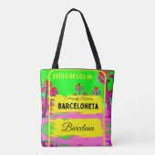 Barceloneta, Barcelona stijl tas-verde Tote Bag (Achterkant)