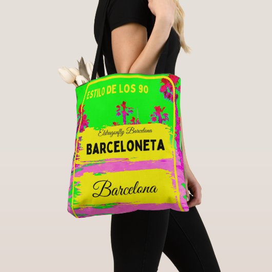 Barceloneta, Barcelona stijl tas-verde Tote Bag (Dichtbij)
