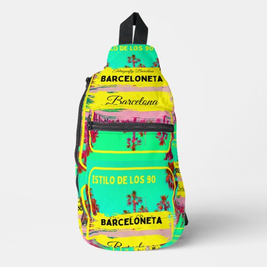 Barceloneta Green Travel Sling Bag -green (Voorkant)