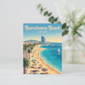 Barceloneta-strand Spanje Briefkaart (Staand voorkant)