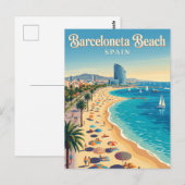 Barceloneta-strand Spanje Briefkaart (Voorkant / Achterkant)