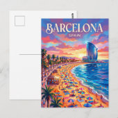 Barceloneta-strand Spanje Briefkaart (Voorkant / Achterkant)