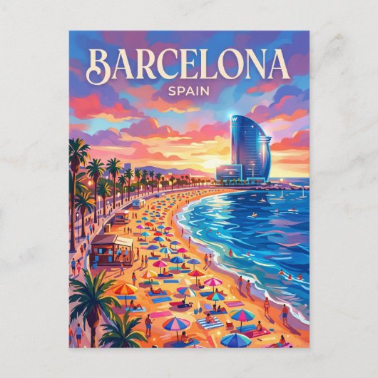 Barceloneta-strand Spanje Briefkaart (Voorkant)